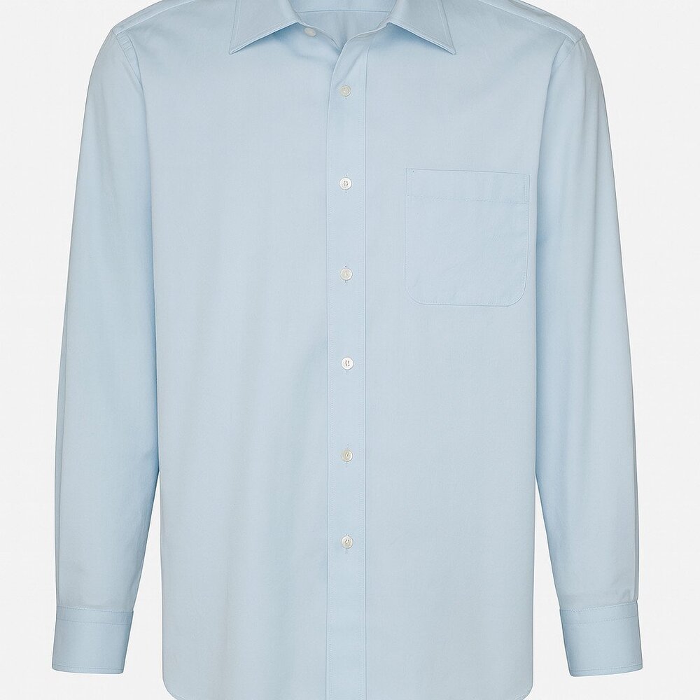 Enro Dress Shirt Non-Iron 18 1/2 34-35 Light Blue Professional Office Big Men's
